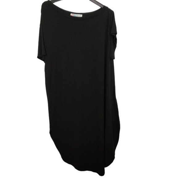 FREE PEOPLE Beach Tunic Midi Dress Size XS Black Stretch Slouchy Casual Relaxed - Picture 4 of 9